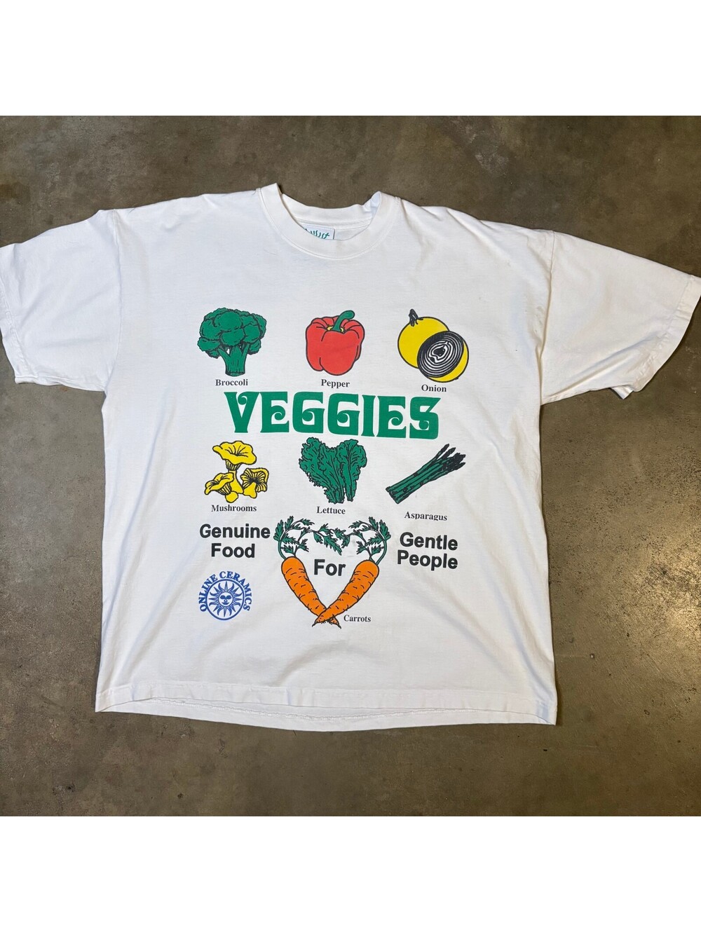 Online Ceramics "Veggies" Men Sz XL T-Shirt